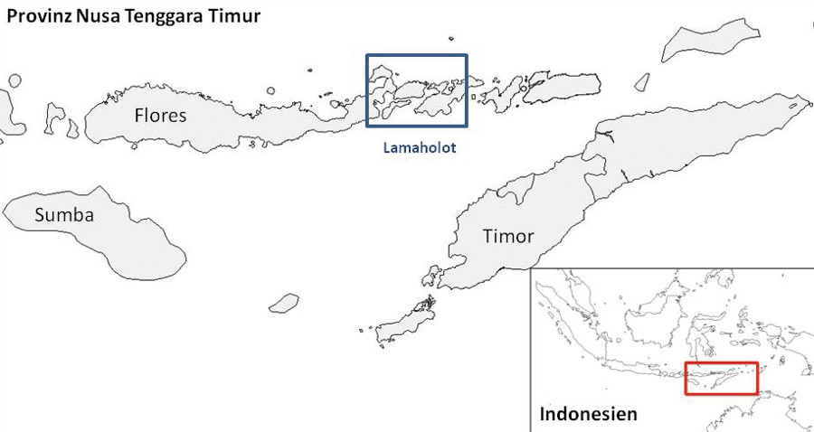 Karte der Provinz Nusa Tenggara Timur mit Lamaholot.